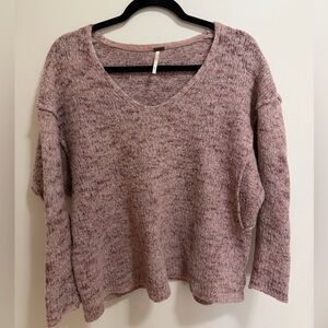 Free People Mauve V-Neck Sweater